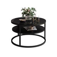 COUCHTISCH CIRI SLIM GLASS mit Regal - Schwarz, Glas (60/60/41cm) - Lookway