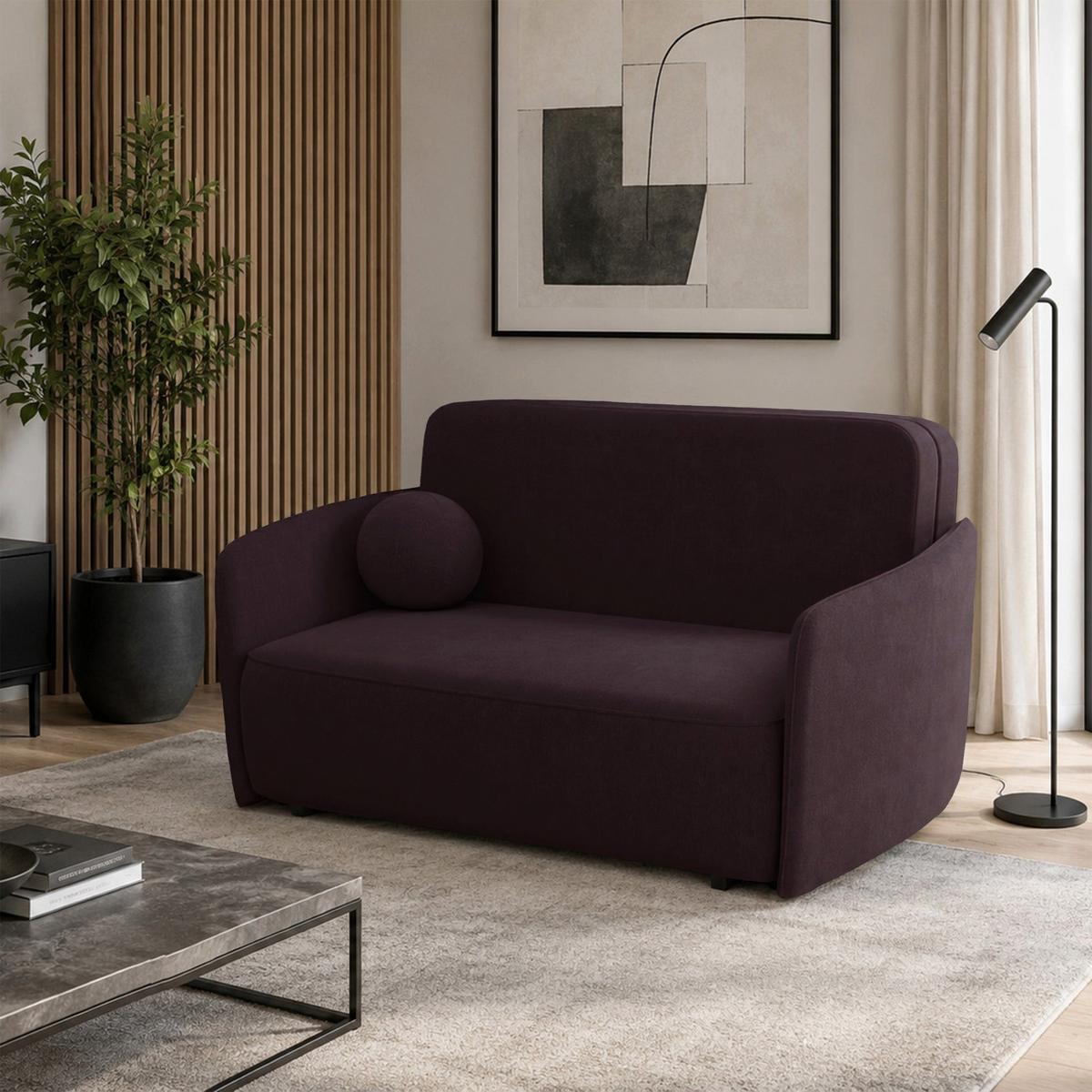 SCHLAFSOFA Paxi 165 cm - Lila/Schwarz, Textil/Metall (165/84/106cm) - Selsey