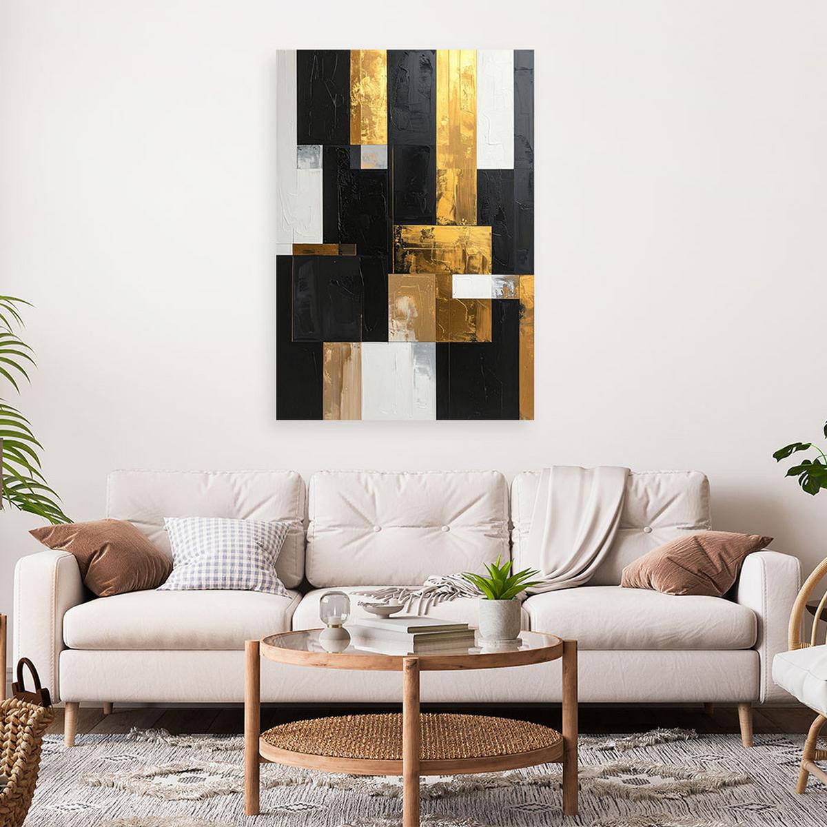 LEINWANDBILD 3D und geometrisch 30x45cm - Goldfarben, Textil (30/45cm) - Feeby