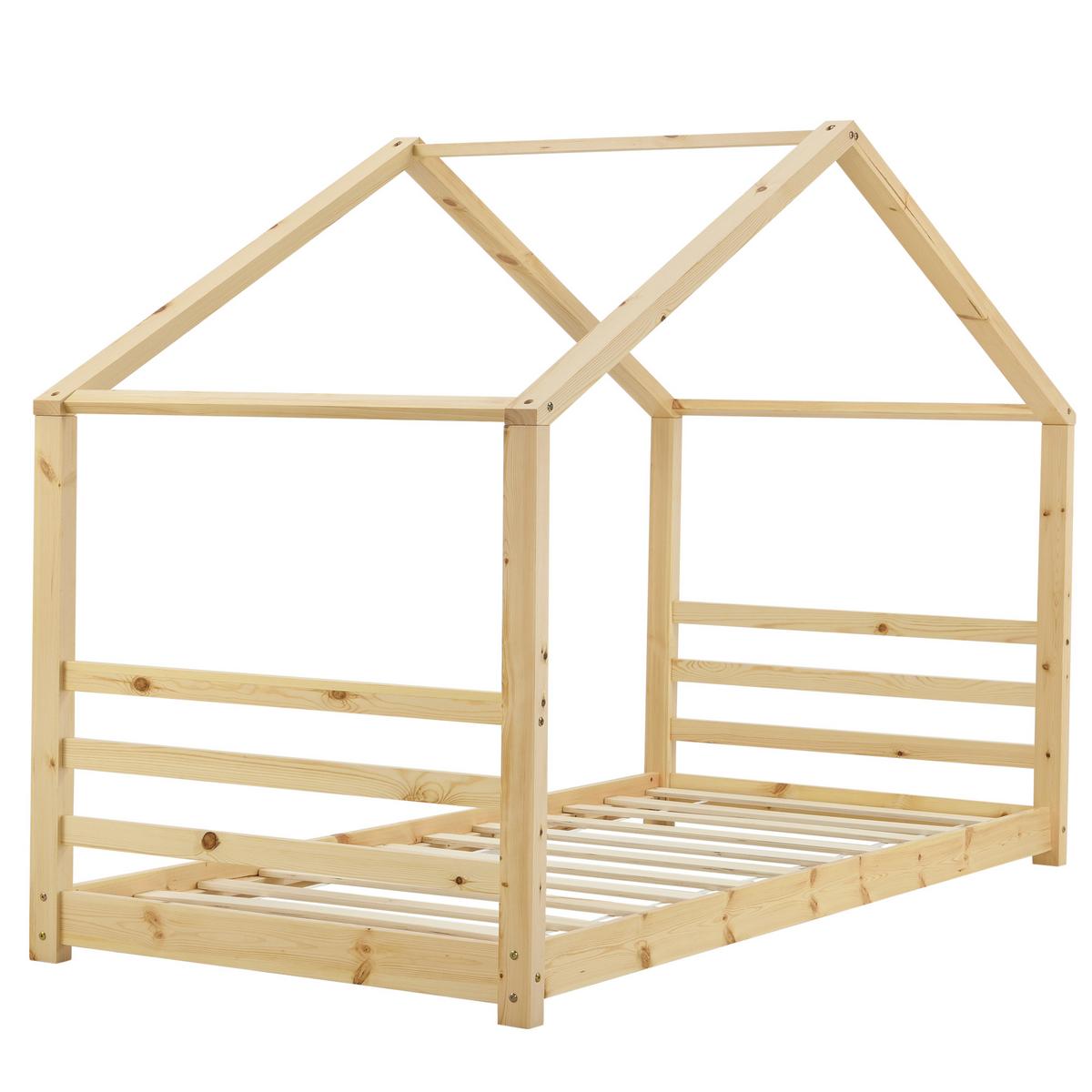 HAUSBETT Vardø - Naturfarben, Holz (90/200cm) - [en.casa]