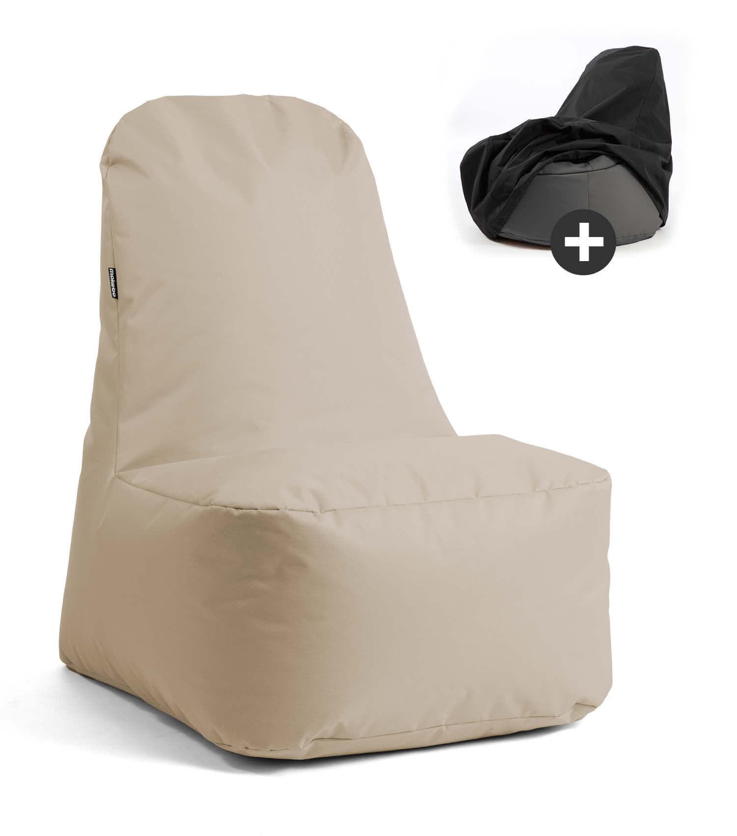 OUTDOOR SITZSACK mit Hülle Der Däumchendreher - Beige, Textil (60/86/85cm) - Mokebo