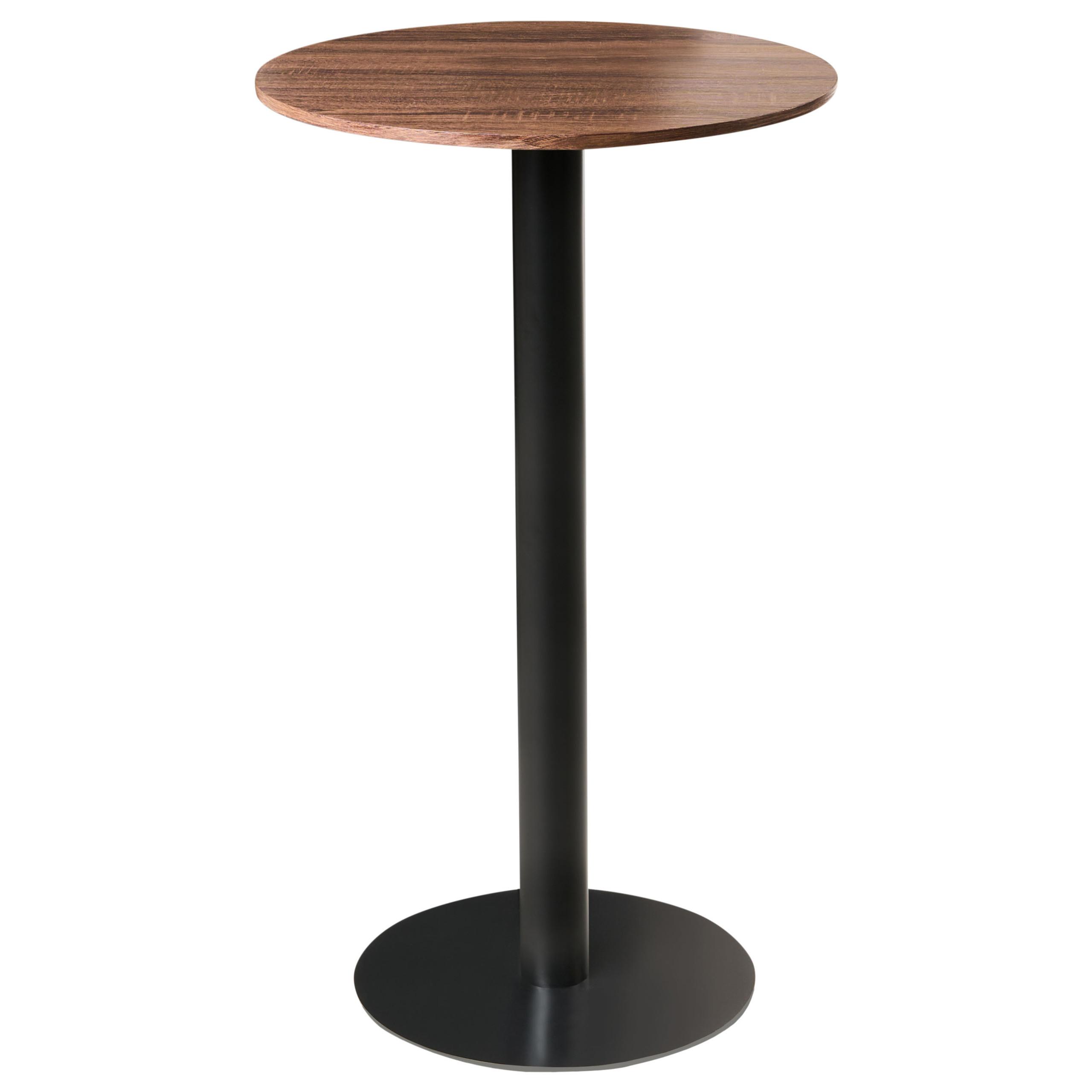 STEHTISCH Schwarz/Dunkelbraun 60/60 cm Morella - Dunkelbraun, Holzwerkstoff (60/60/102cm) - Beliani