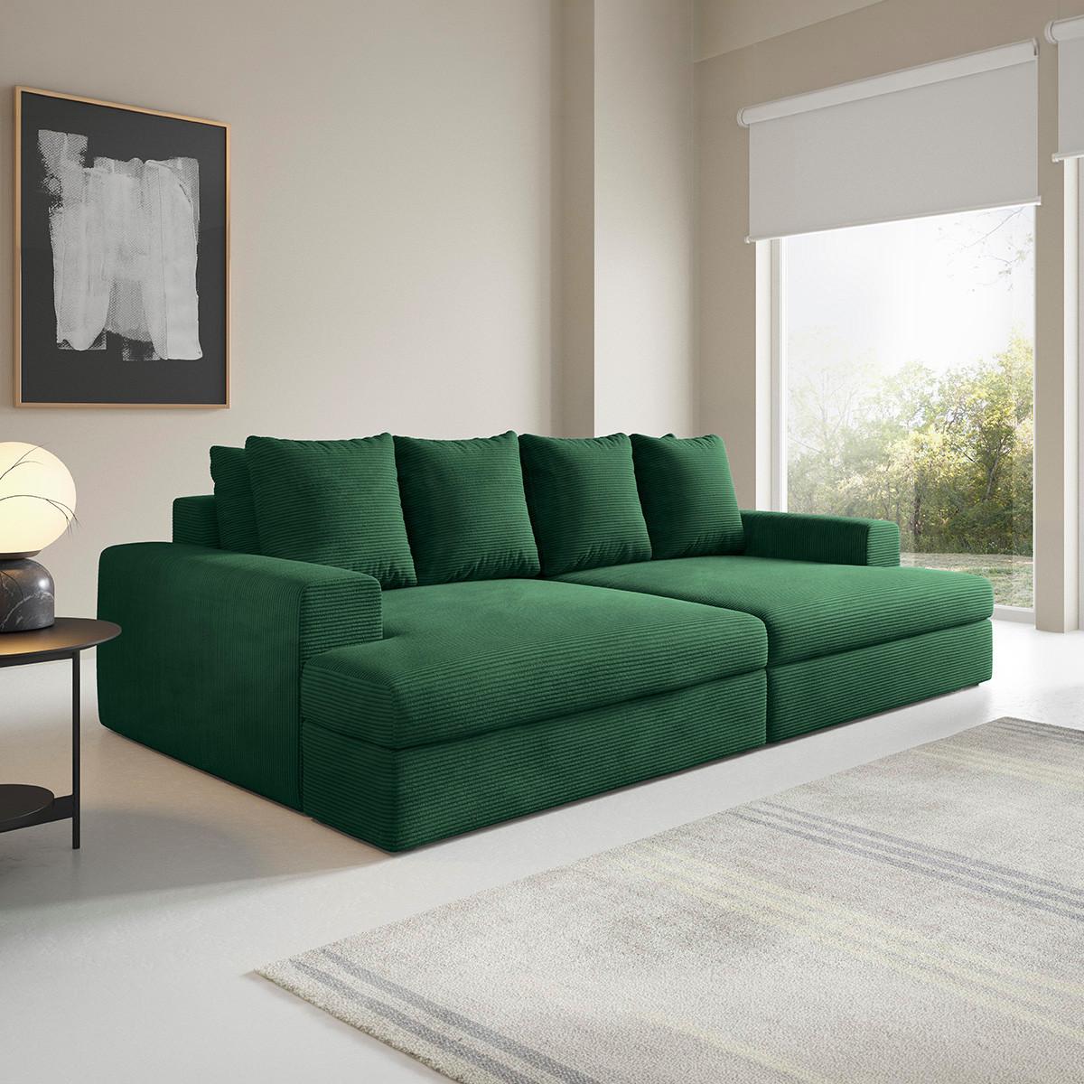 SOFA Paola 3 Sitzplätze Tannengrün - Waldgrün, Holz (272/86/167cm) - Petits-meubles