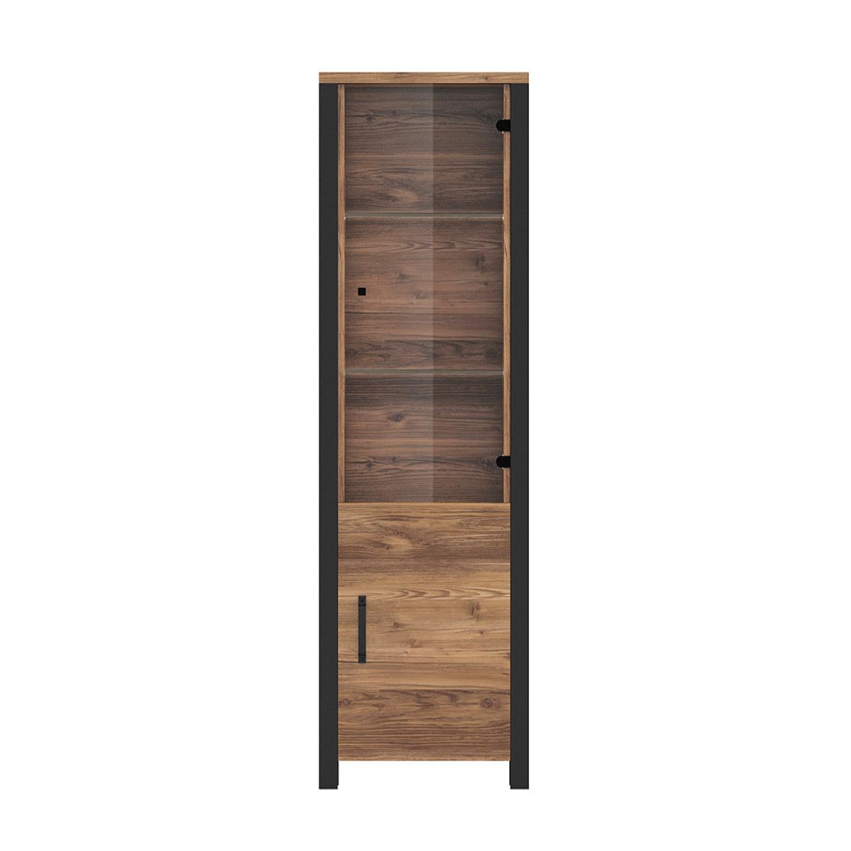 VITRINE Lyam Holz und Schwarz - Schwarz, Holzwerkstoff (56/191/43cm) - Petits-meubles