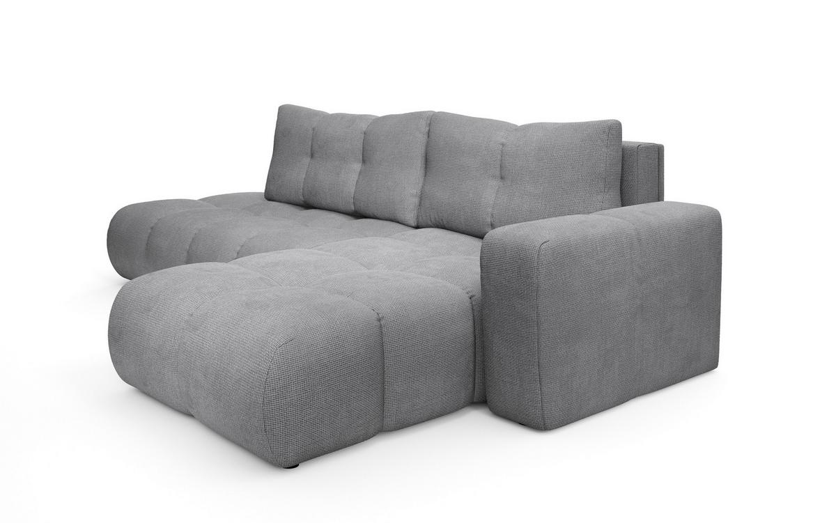 ECKSOFA DUCA R-S Grau Chenille mit Schlaffunktion - Dunkelgrau, Holz (266.5/266.5cm) - MASSENO