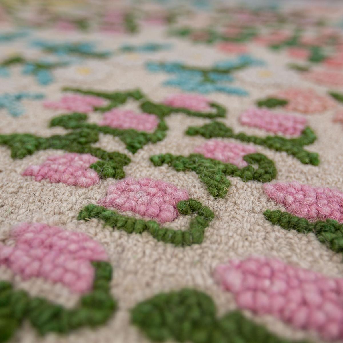 WOLLTEPPICH VALE, floral, Rosa-Bunt, 120 x 170 cm - Beige, Textil (170/120cm) - KADIMA DESIGN