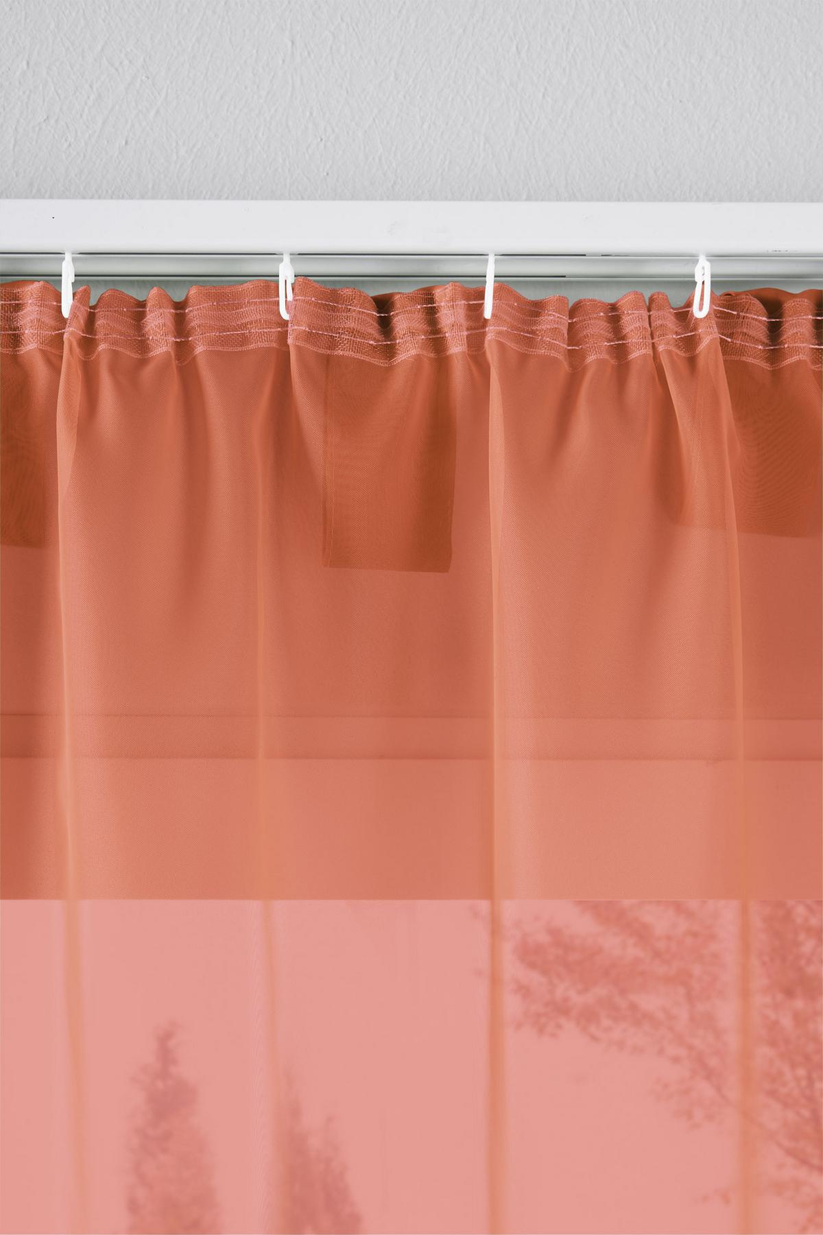 SCHLAUFENGARDINEN Voile 2er Set 245x140 cm Terrakotta - Terracotta, Textil (140/245cm) - Gardinenbox.eu
