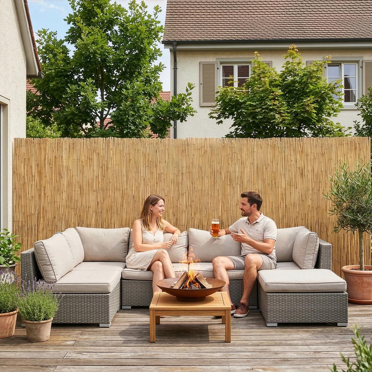 SCHILFZAUN Abbateggio - Naturfarben, Naturmaterialen (160/0.6cm) - casa.pro
