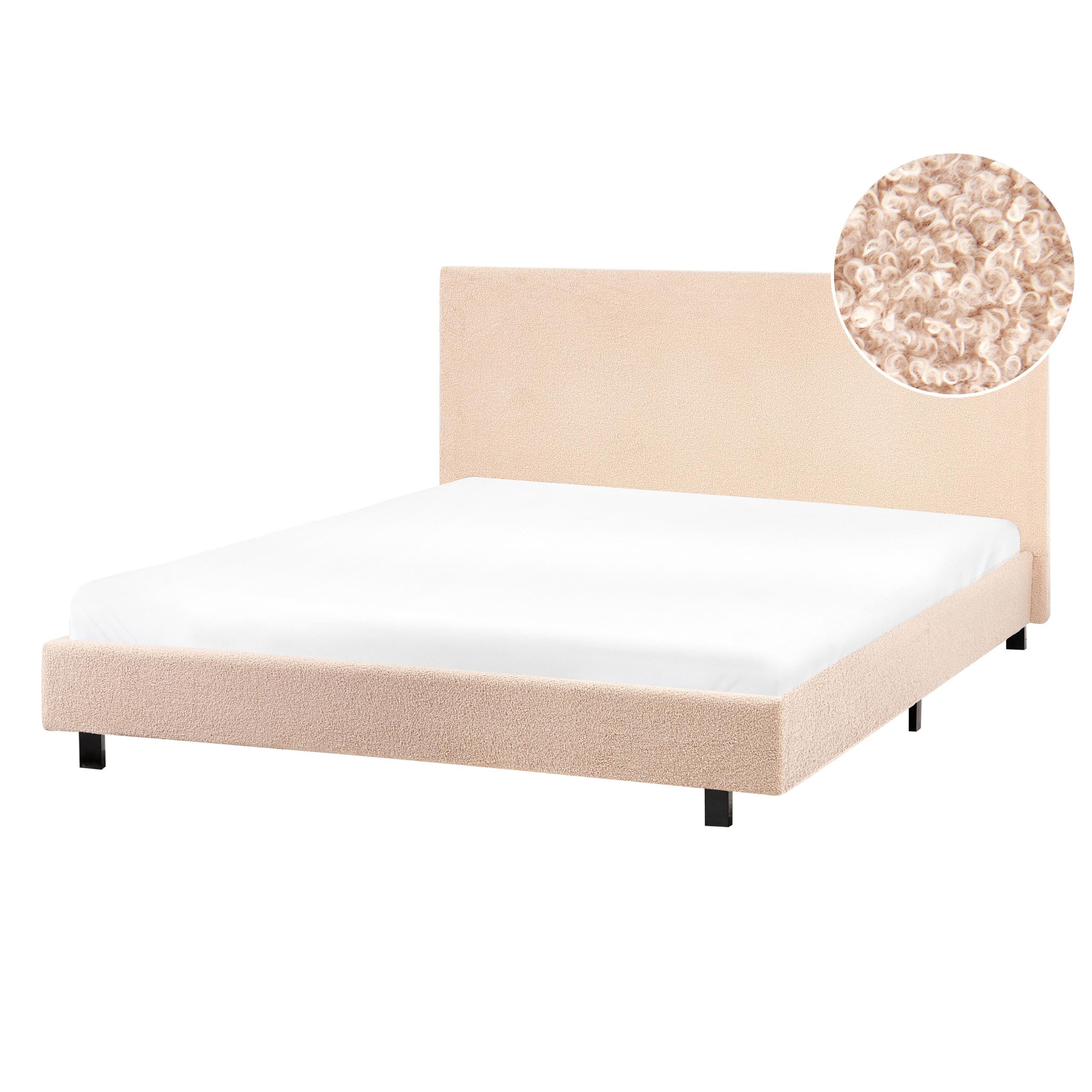 POLSTERBETT mit Lattenrost 140x200 cm Beige Albi - Beige, Textil (140/200cm) - Beliani