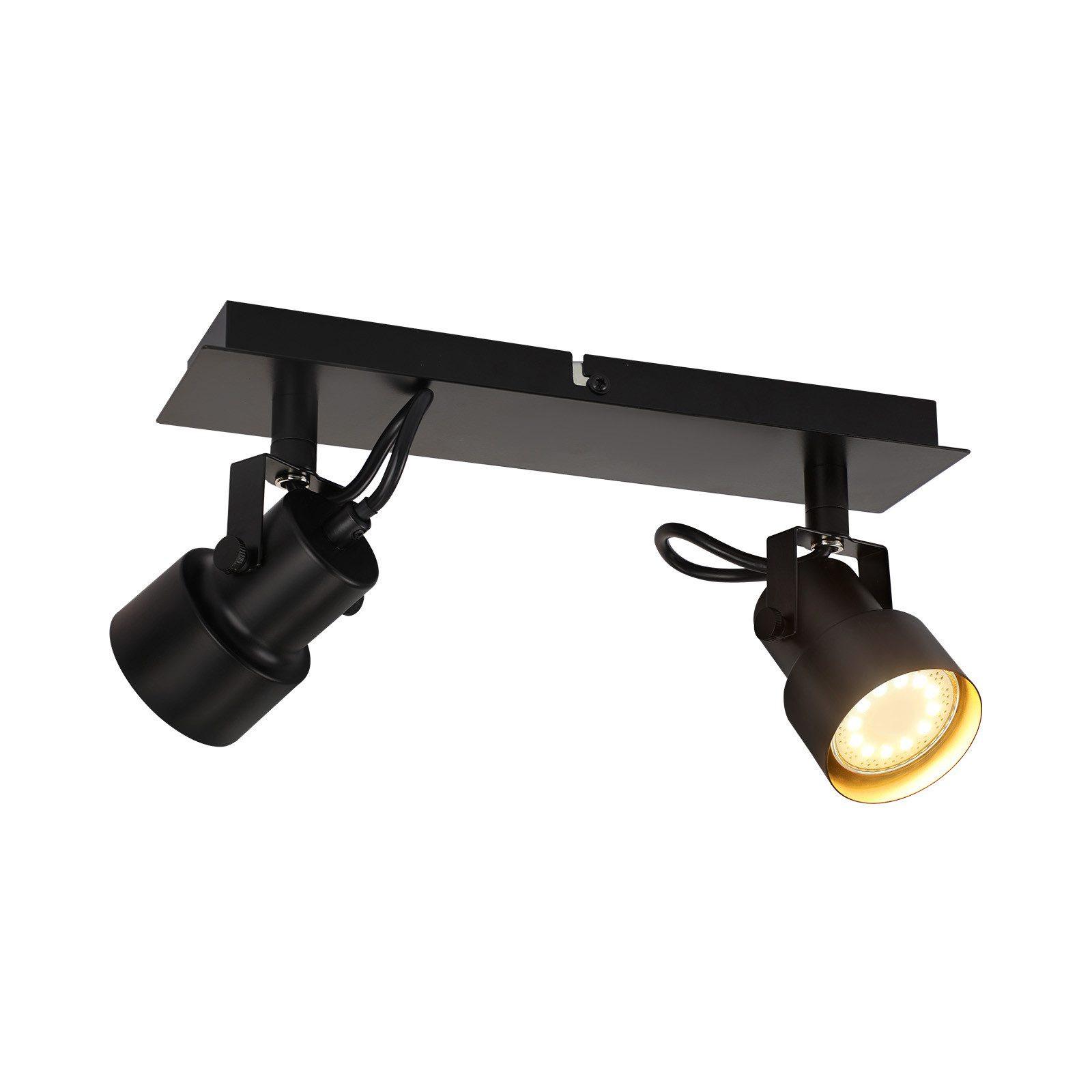 DECKENSTRAHLER Hitzebringer 2-flammig 28/7/10.5cm - Schwarz, Metall (28/7/10.5cm) - Nettlife