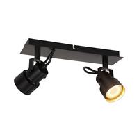 DECKENSTRAHLER Hitzebringer 2-flammig 28/7/10.5cm - Schwarz, Metall (28/7/10.5cm) - Nettlife