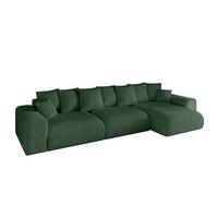 ECKSOFA Ottomane rechts ESKAR-L2 364x176x72 Grün Cord - Schwarz/Grün, Holzwerkstoff/Kunststoff (176/364cm) - ALTDECOR