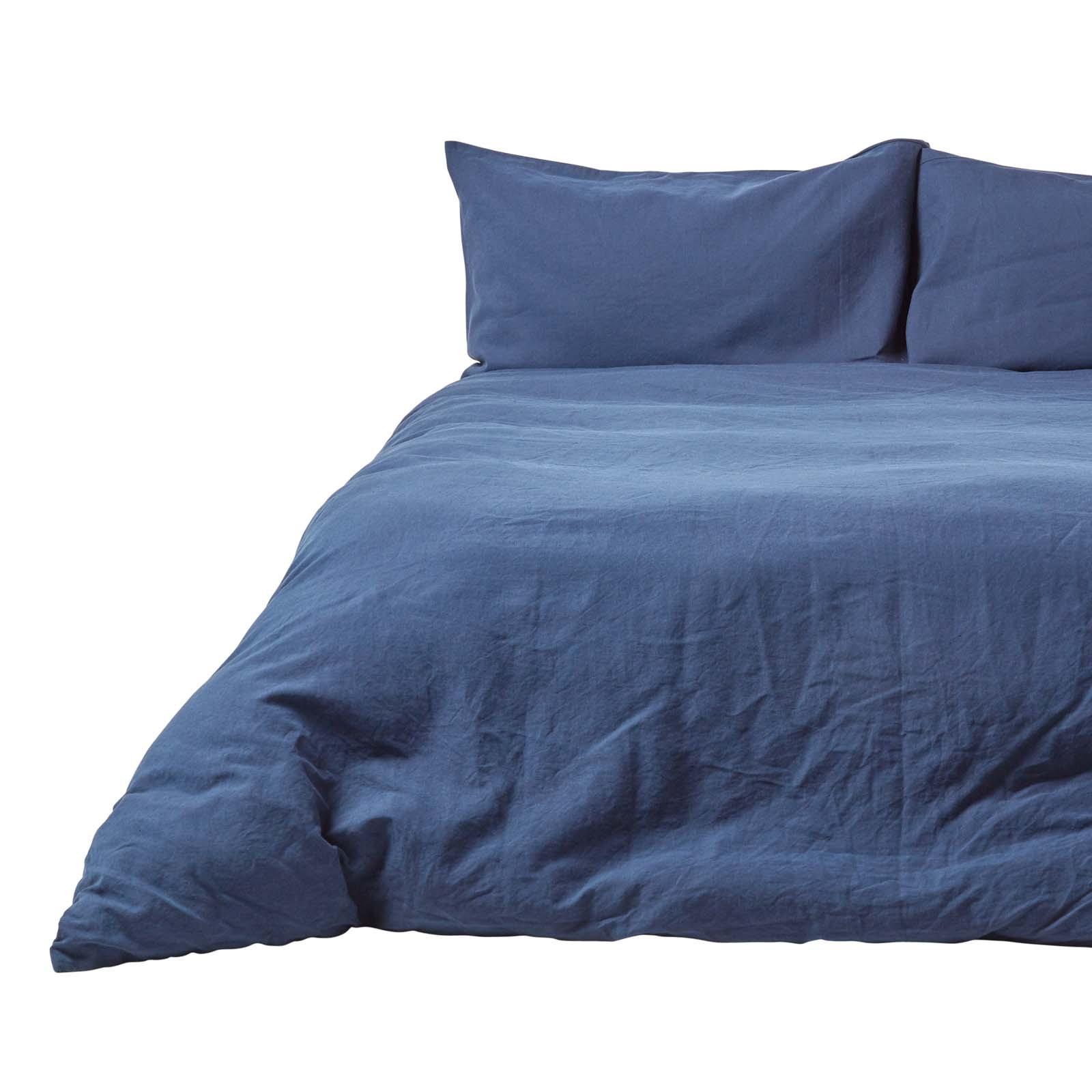 BETTWÄSCHE Leinen - Dunkelblau, Textil (260/220cm) - Homescapes