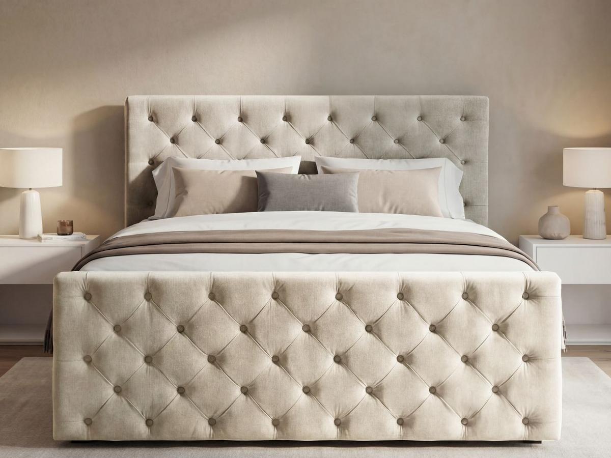 BOXBETT Montego 140x200 Creme - Creme, Holz/Textil (140/200cm) - Graingold
