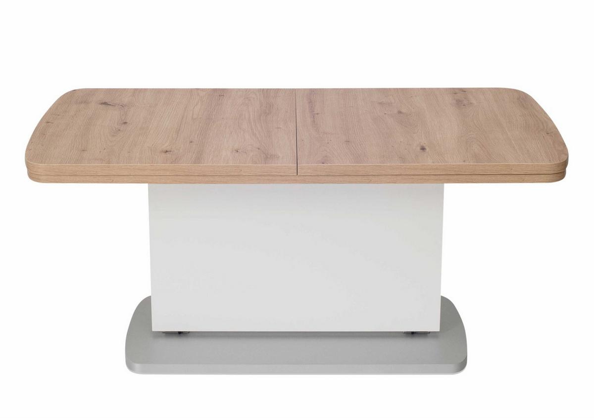 FUNKTIONSTISCH ausziehbar Catha 110(145+180) x 63 x 53-72 Wohnzimmertisch Wildeiche/Weiß - Braun, Holz (110/63/53cm) - 58aufmkessel