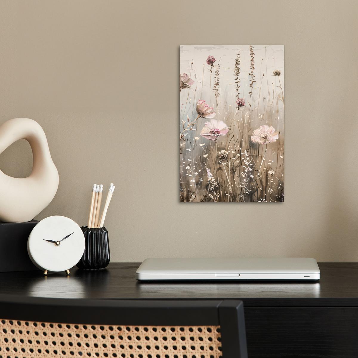 POSTER Blumen - Rosa - Modern - Beige Room Decor 20x30 cm - Beige, Papier (20/30/0.1cm) - MuchoWow