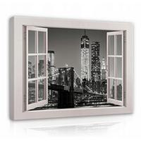LEINWAND BILDER Stadt New York Wohnzimmer 100x70 - Multicolor, Holzwerkstoff (100/70cm) - Wallarena