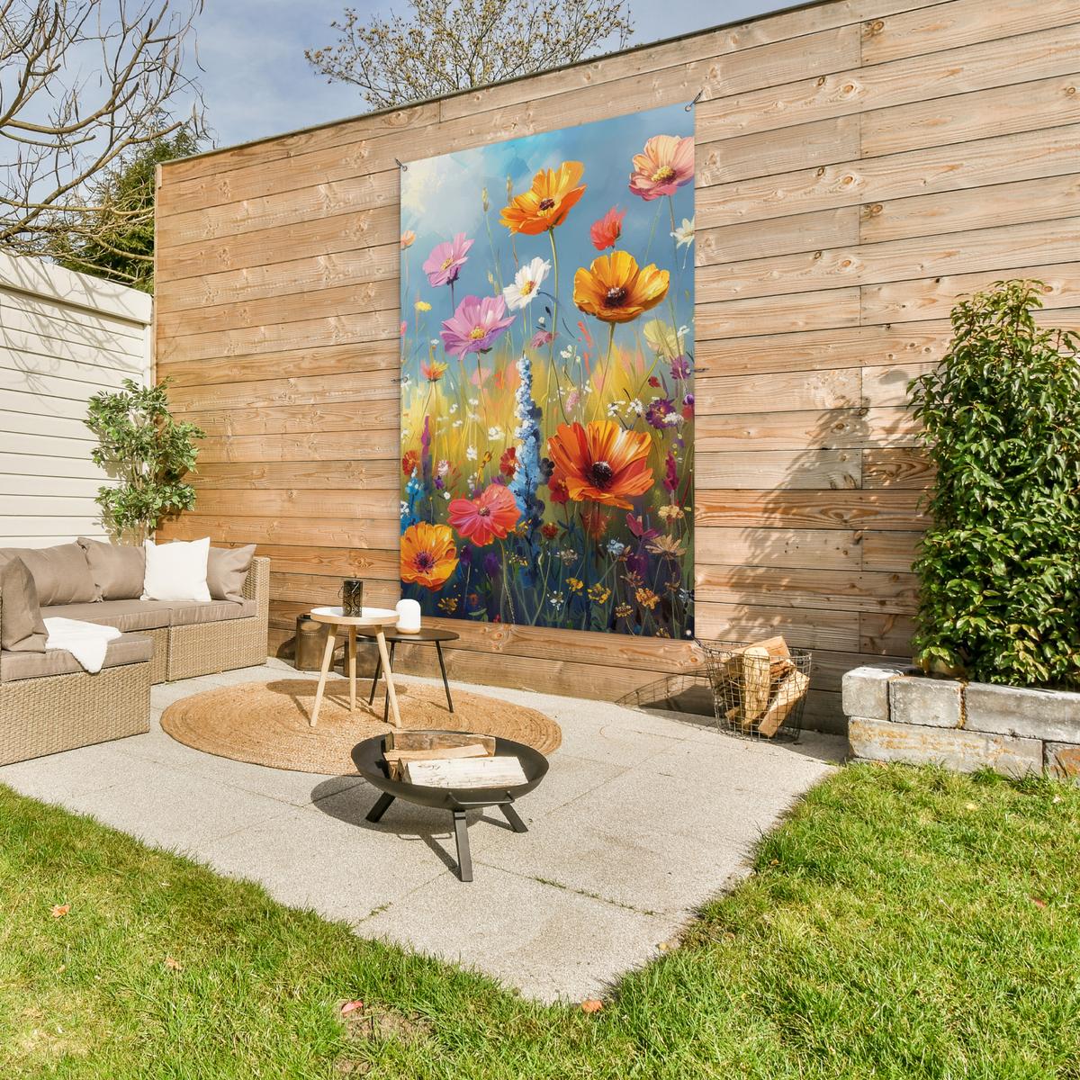 GARTENPOSTER Blumen - Natur - Botanik - Kunst Bild 120x180 cm - Hellblau, Kunststoff (120/180/0.2cm) - OnlyWow