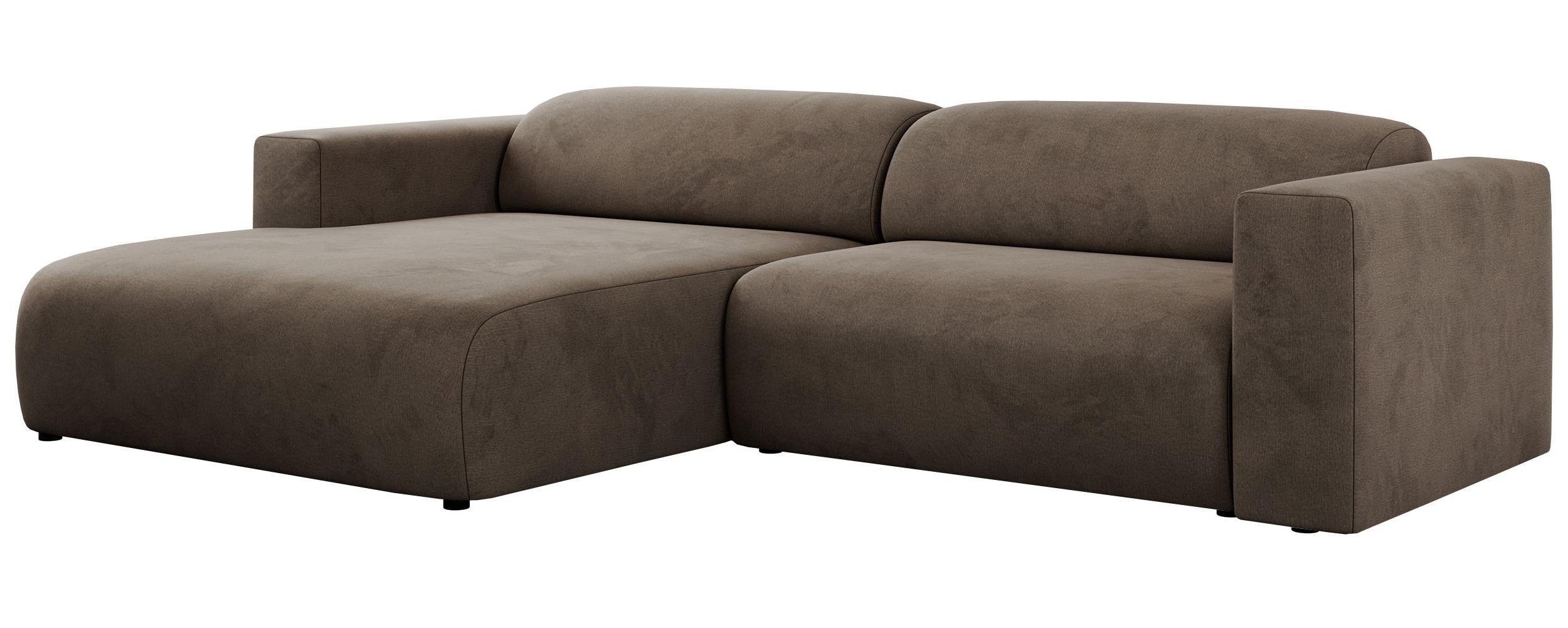 OFERTA WYCOFANA ECKSOFA PASADENA Braun Velvet Links Seite - Schwarz/Braun, Kunststoff/Textil (180/288cm) - MKS