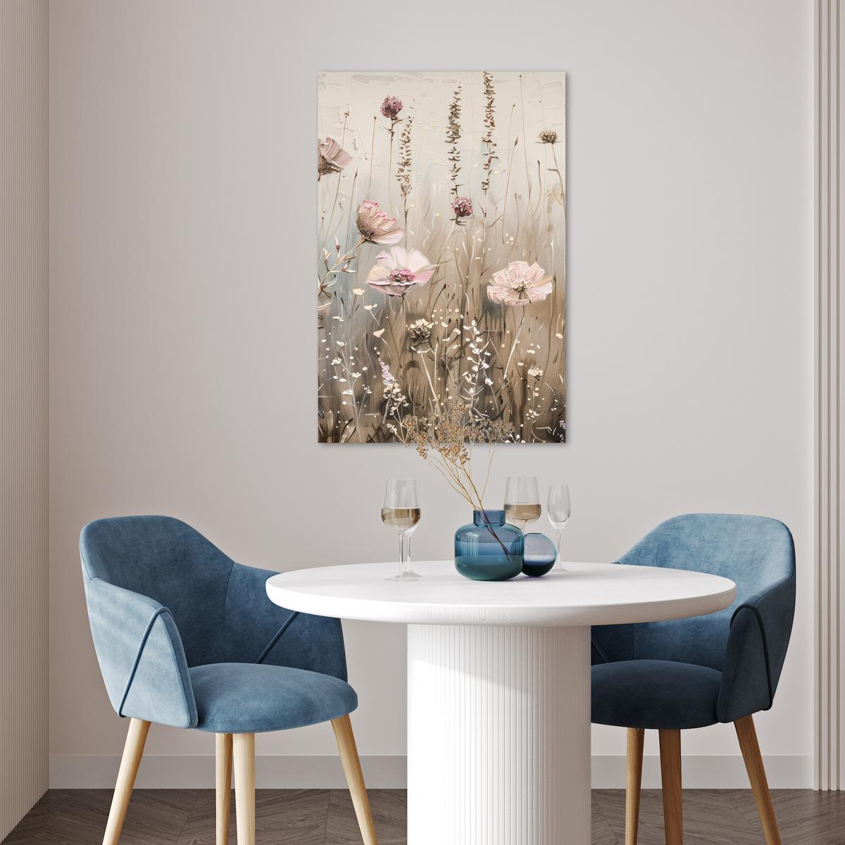 POSTER Blumen - Rosa - Modern - Beige Wanddeko 40x60 cm - Beige, Papier (40/60/0.1cm) - MuchoWow