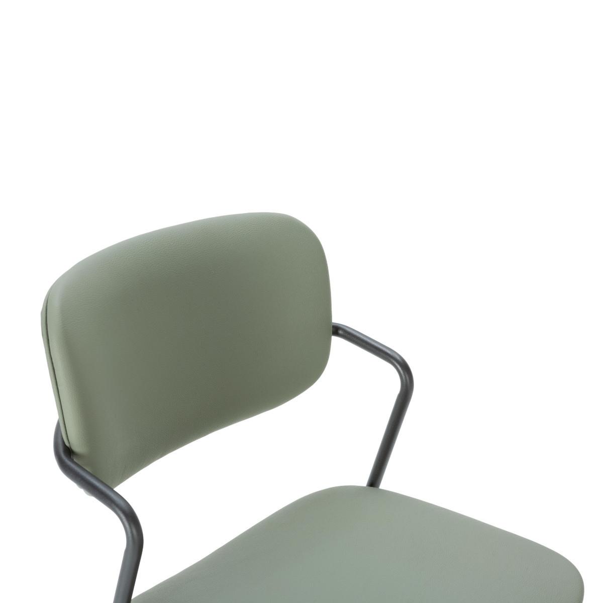 HOCKERN (Set aus 2) mit schwarzen metallbeinen - maika 44/51/66 cm - Grün, Kunststoff (51/66/44cm) - Calicosy
