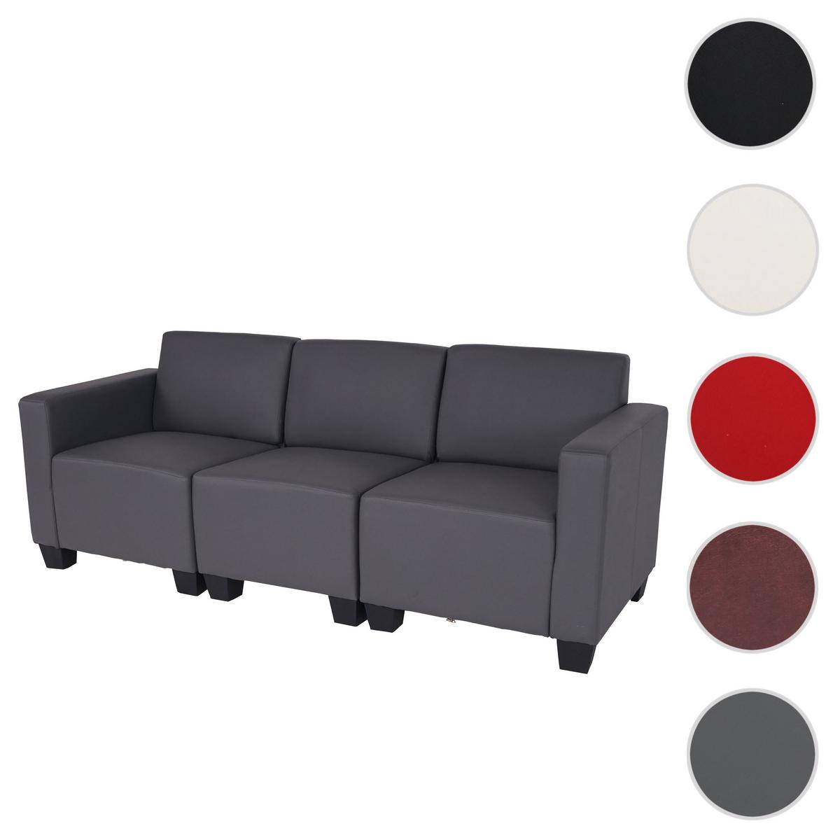 3-SITZER SOFA Grau - Dunkelgrau/Grau, Textil (193/76/72cm) - MCW