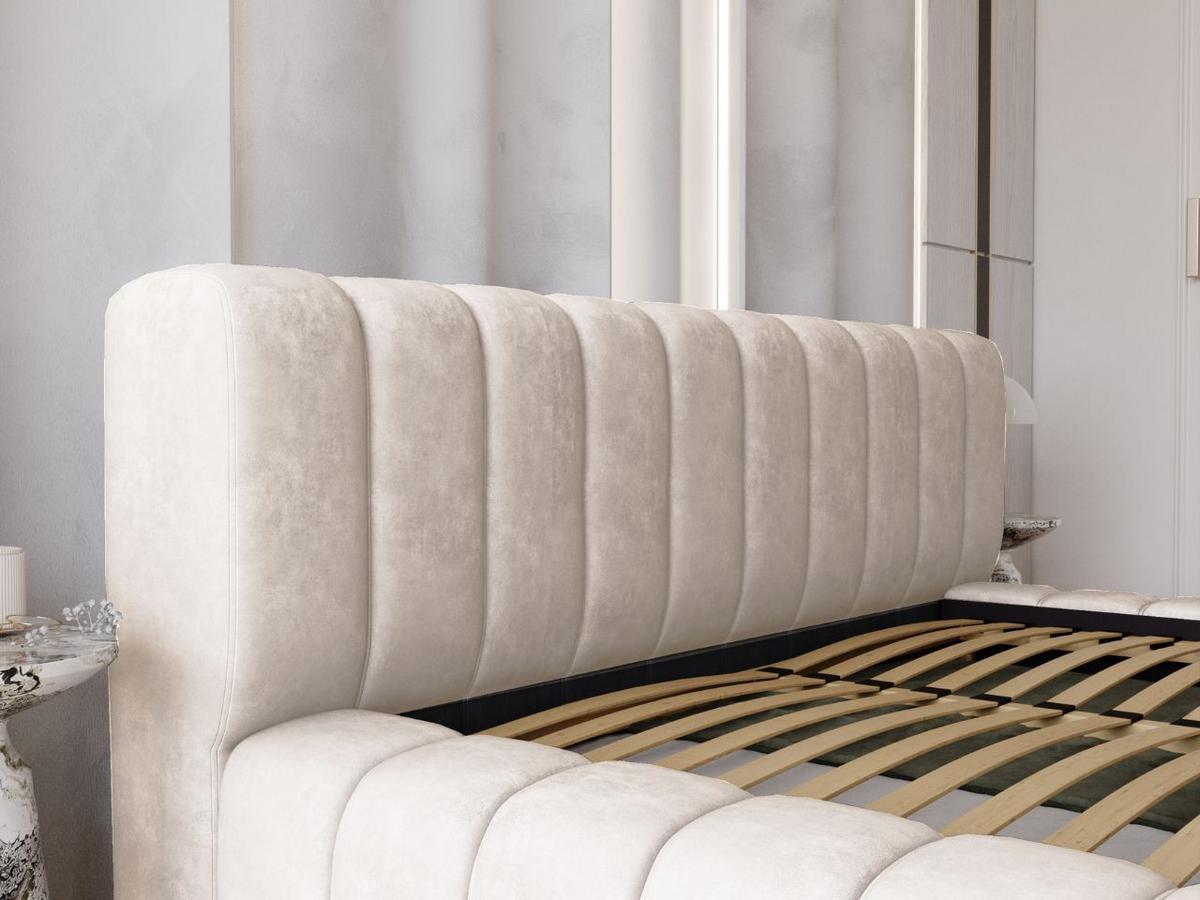 POLSTERBETT Italia 180x200 Cremige - Creme, Textil (180/200cm) - Graingold