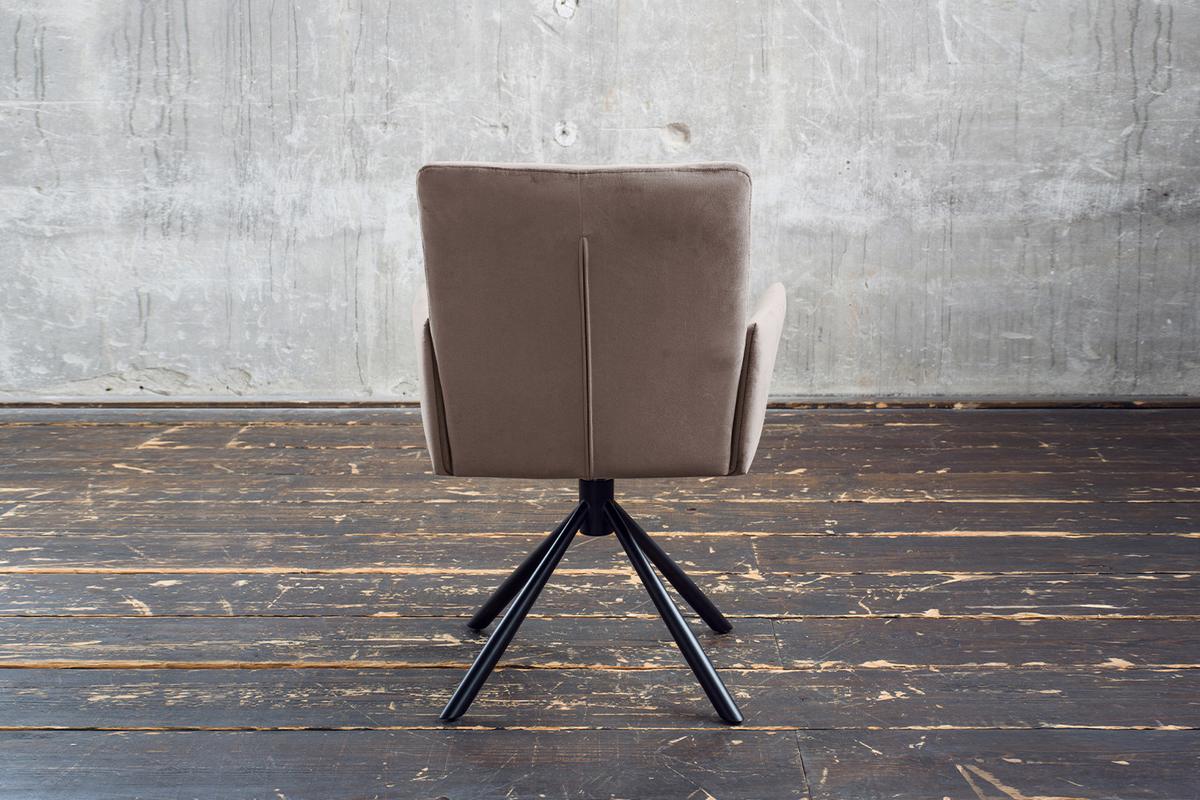 ESSZIMMERSTUHL KYRA Taupe Velvet Drehbar (360°) (1er-Set) - Taupe, Kunststoff/Textil (64/88/61cm) - KAWOLA