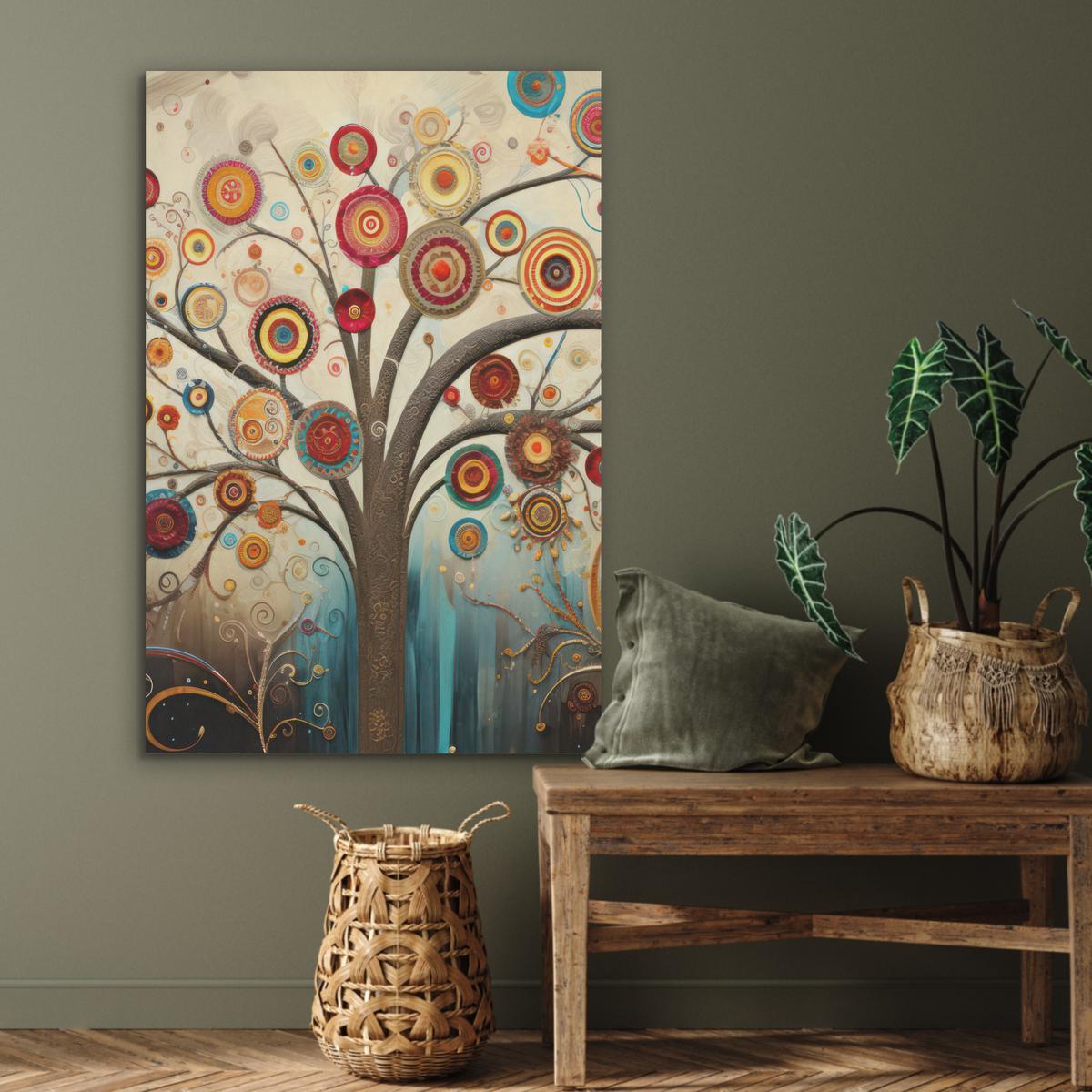 AKUSTIKBILD Baum - Baum des Lebens - Farbe Wanddeko 70x100 cm - Braun, Kunststoff (70/100/0.9cm) - MuchoWow