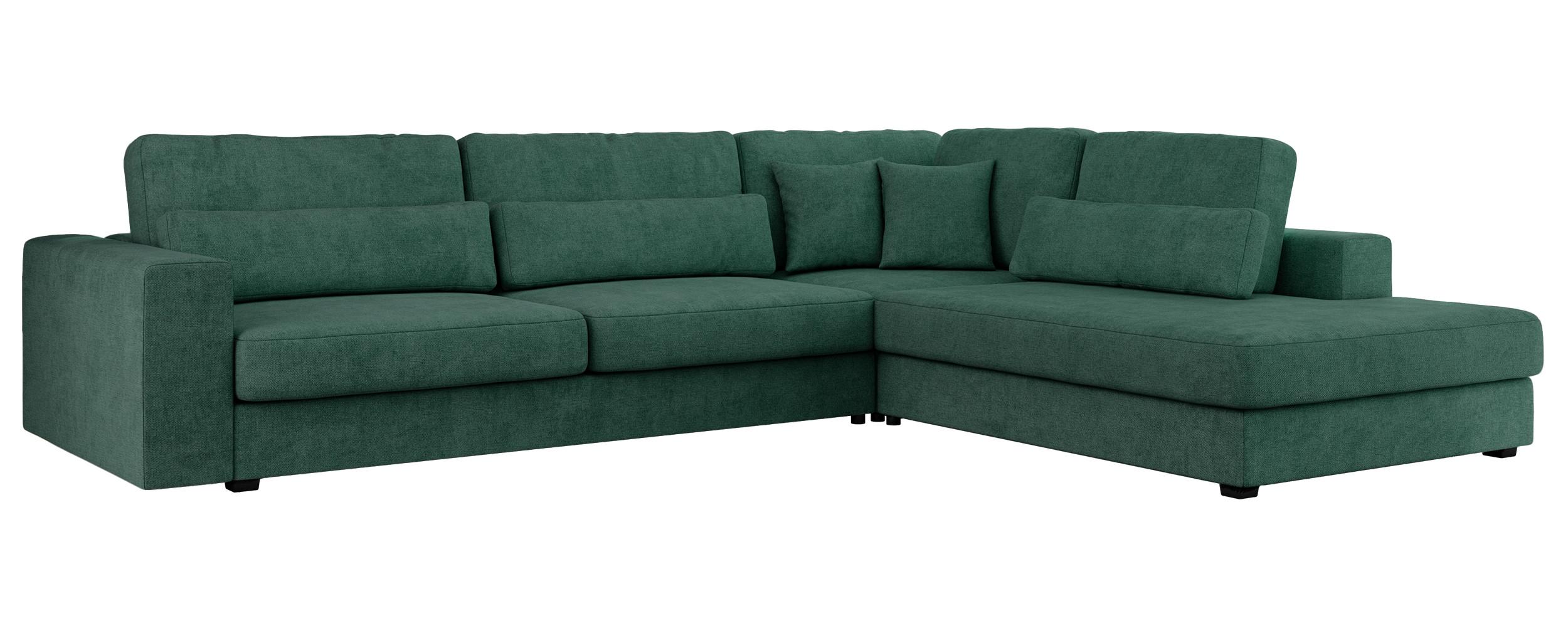 ECKSOFA Savona Grün Strukture - rechts - Schwarz/Grün, Kunststoff/Textil (249/316cm) - MKS