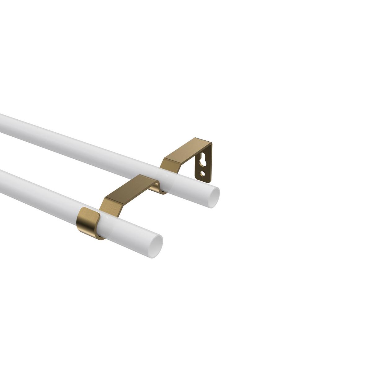 TRÄGER FÜR GARDINENSTANGEN 16 mm Ø, Olymp 2-läufig, Messing Antik - Bronzefarben, Metall (14.4/4.4/1.6cm) - INTERDECO