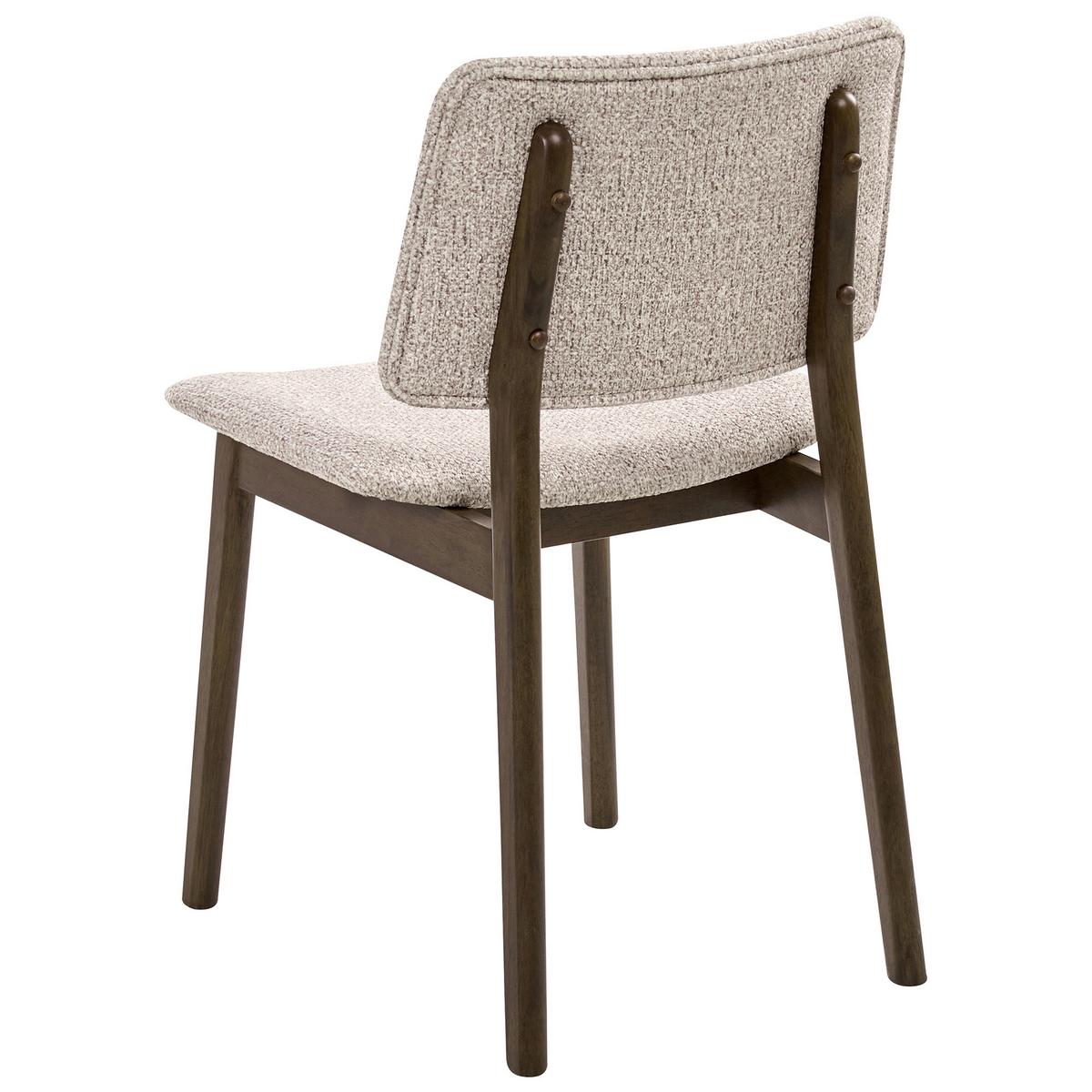 ESSZIMMERSTUHL 2er-Set Bouclé Dunkelbraun/Taupe Blane - Taupe, Holz (48/79/52cm) - Beliani