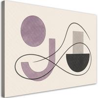 LEINWANDBILD Geometrische Formen Violett 90x60cm - Beige, Textil (90/60cm) - Feeby