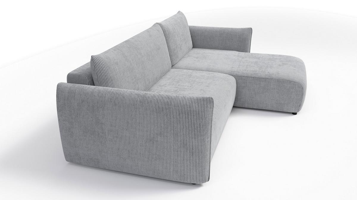 ECKSOFA TAUER 3-Sitzer links, hellgrau - Hellgrau/Schwarz, Holz/Textil (248/173cm) - Wozimo