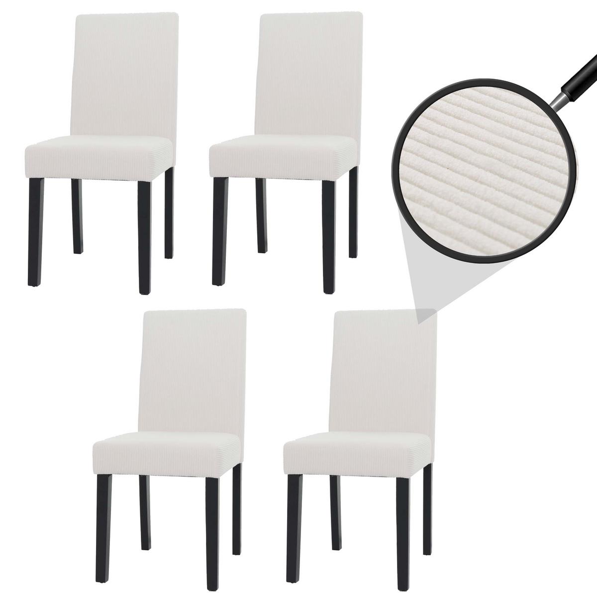 ESSZIMMERSTUHL Cremeweiß 4er-Set - Weiß, Textil (42/90/50cm) - MCW