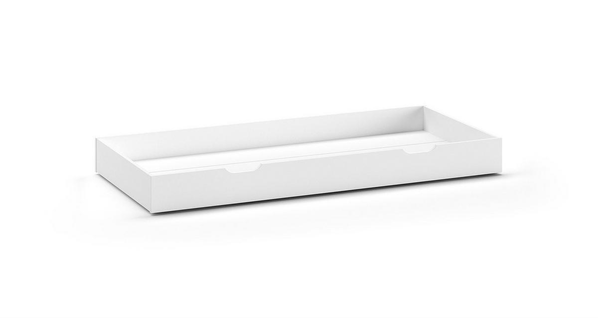 HAUSBETT Kapua 90x200 Bettschublade Rausfallschutz Kiefer massiv weiß - Weiß, Holz (90/200cm) - 58aufmkessel