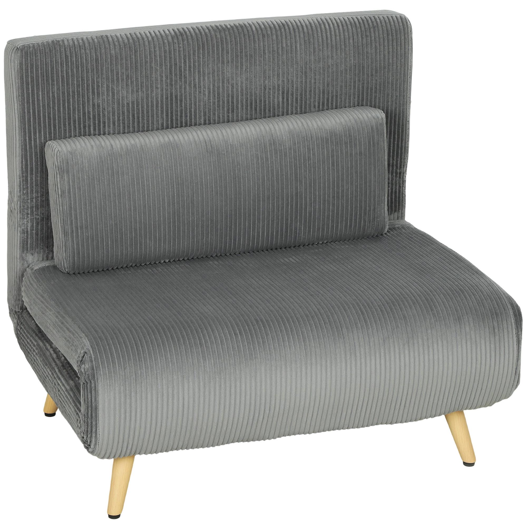 SCHLAFSESSEL Polyester Dunkelgrau - Dunkelgrau/Braun, Textil/Metall (75/84/90cm) - HOMCOM
