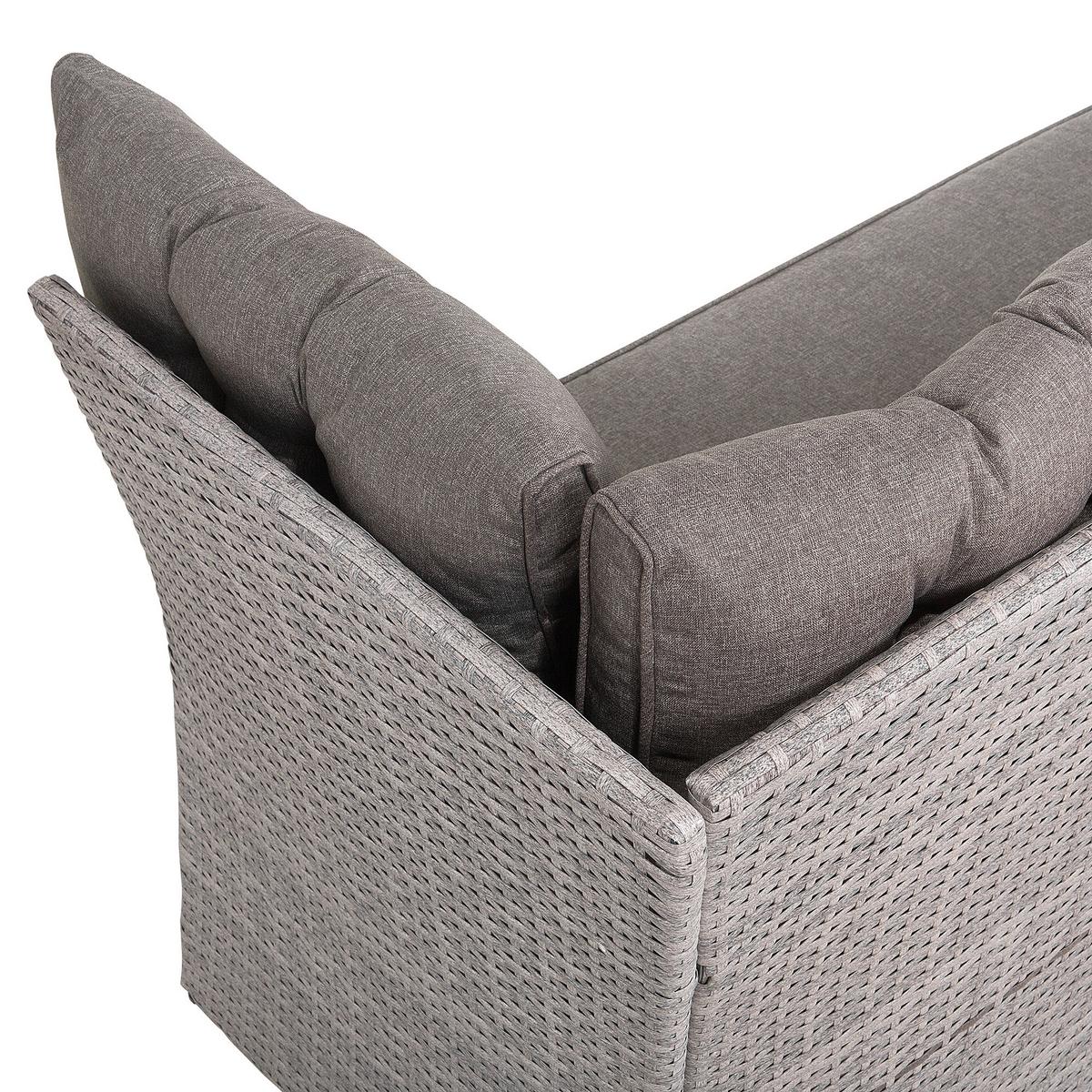 LOUNGE-SET 8-Sitzer grau Viterbo - Hellgrau, Kunststoff - Beliani