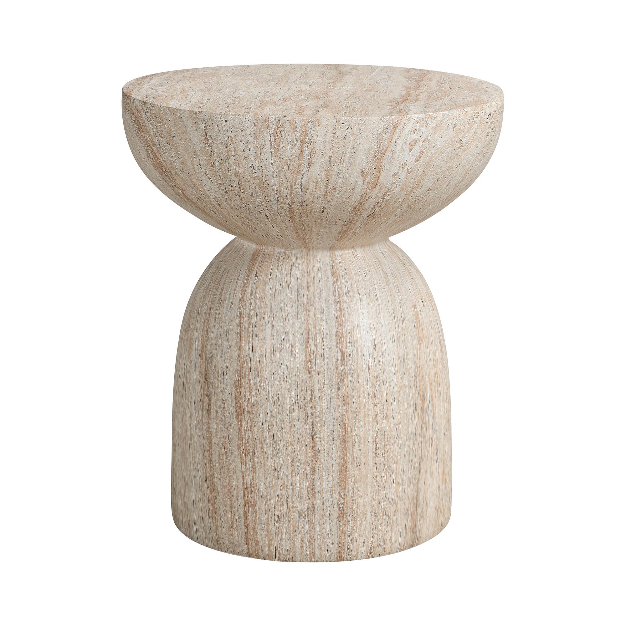 BEISTELLTISCH MgO travertin-optik outdoor leicht - Beige, Stein (45/45/52.5cm) - Urban Meuble