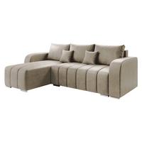 ECKSOFA Pufetto - Beige/Silberfarben, Holz/Textil (244/147cm) - MIRJAN24