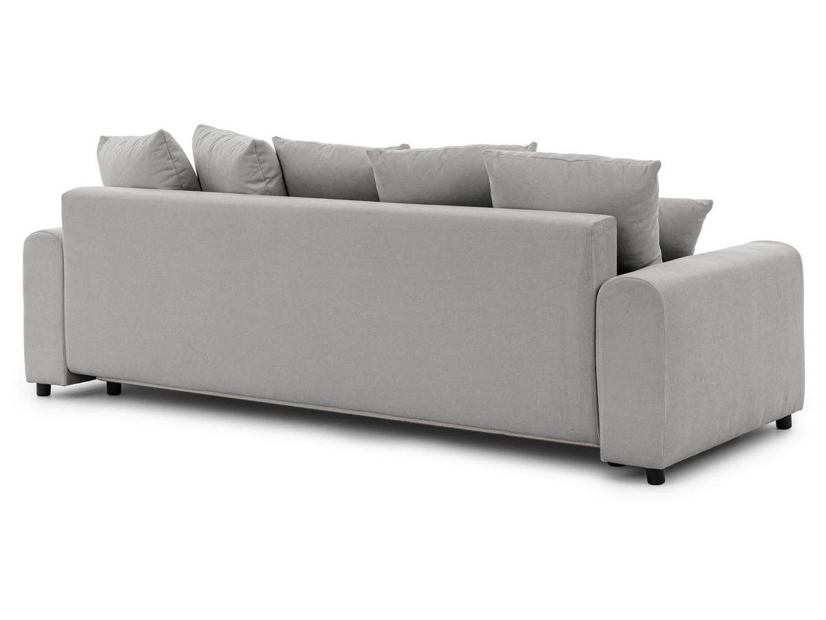 SCHLAFSOFA Calma mit Bettkasten im Bumpy-Design aus weichem Grau Webstoff - Schwarz/Grau, Holz/Kunststoff (239/88/98cm) - S-Style