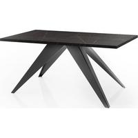 ESSTISCH Vance rechteckig ausziehbar, Marmor Schwarz 140-240/80/76 cm - Anthrazit/Schwarz, Holzwerkstoff/Metall (80/240/76cm) - WFL GROUP