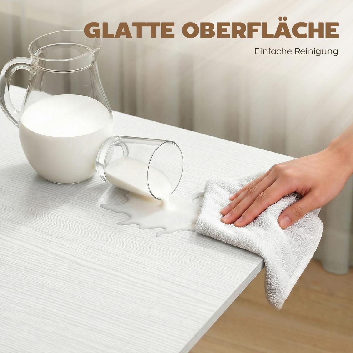 ESSTISCH Spanplatte Stahl Weiß - Schwarz/Weiß, Holzwerkstoff/Metall (120/80/73cm) - HOMCOM