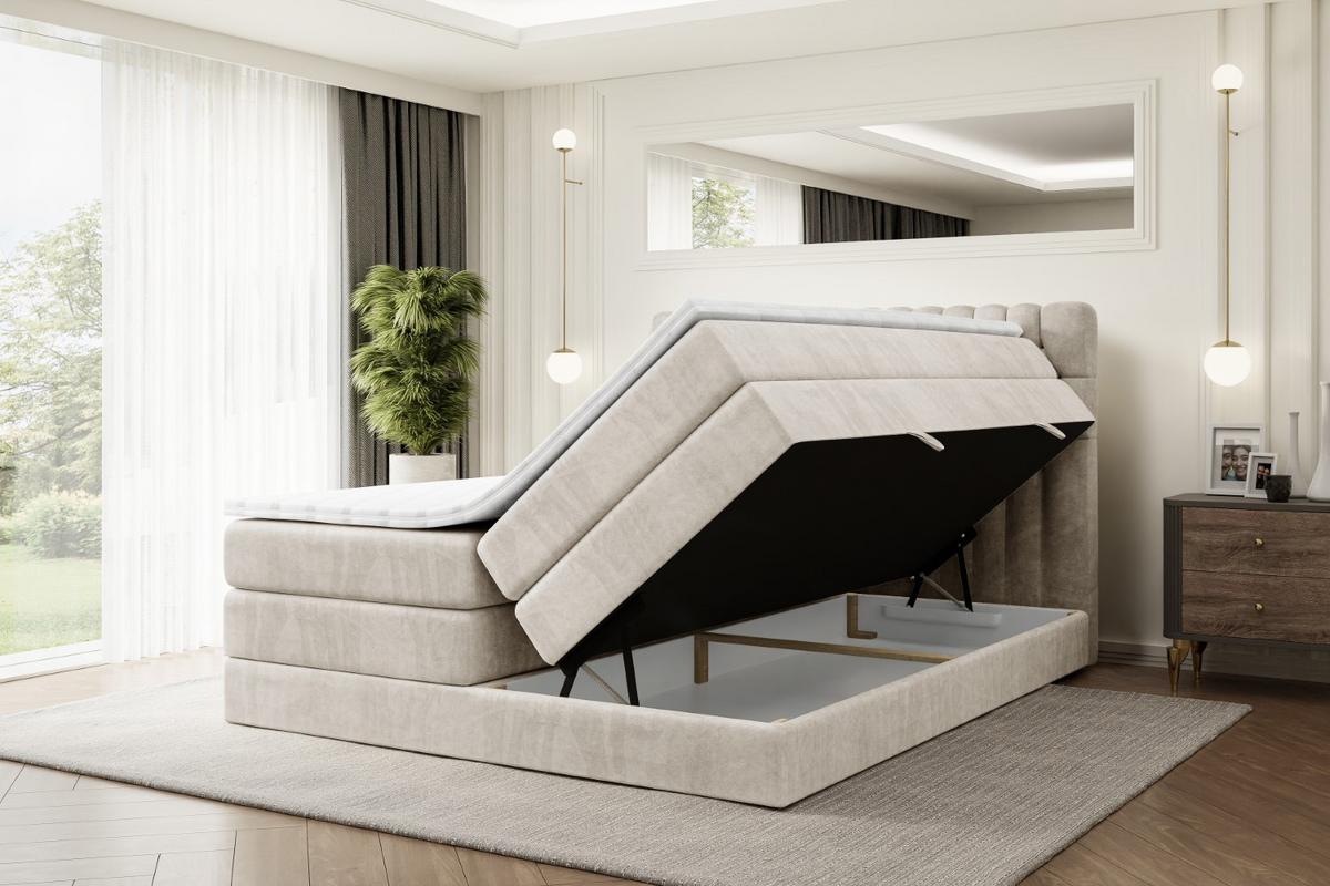BOXSPRINGBETT SERENE KING - 120 x 200 - H3/H4 - Ecru - Ecru, Holzwerkstoff (120/200cm) - ALTDECOR