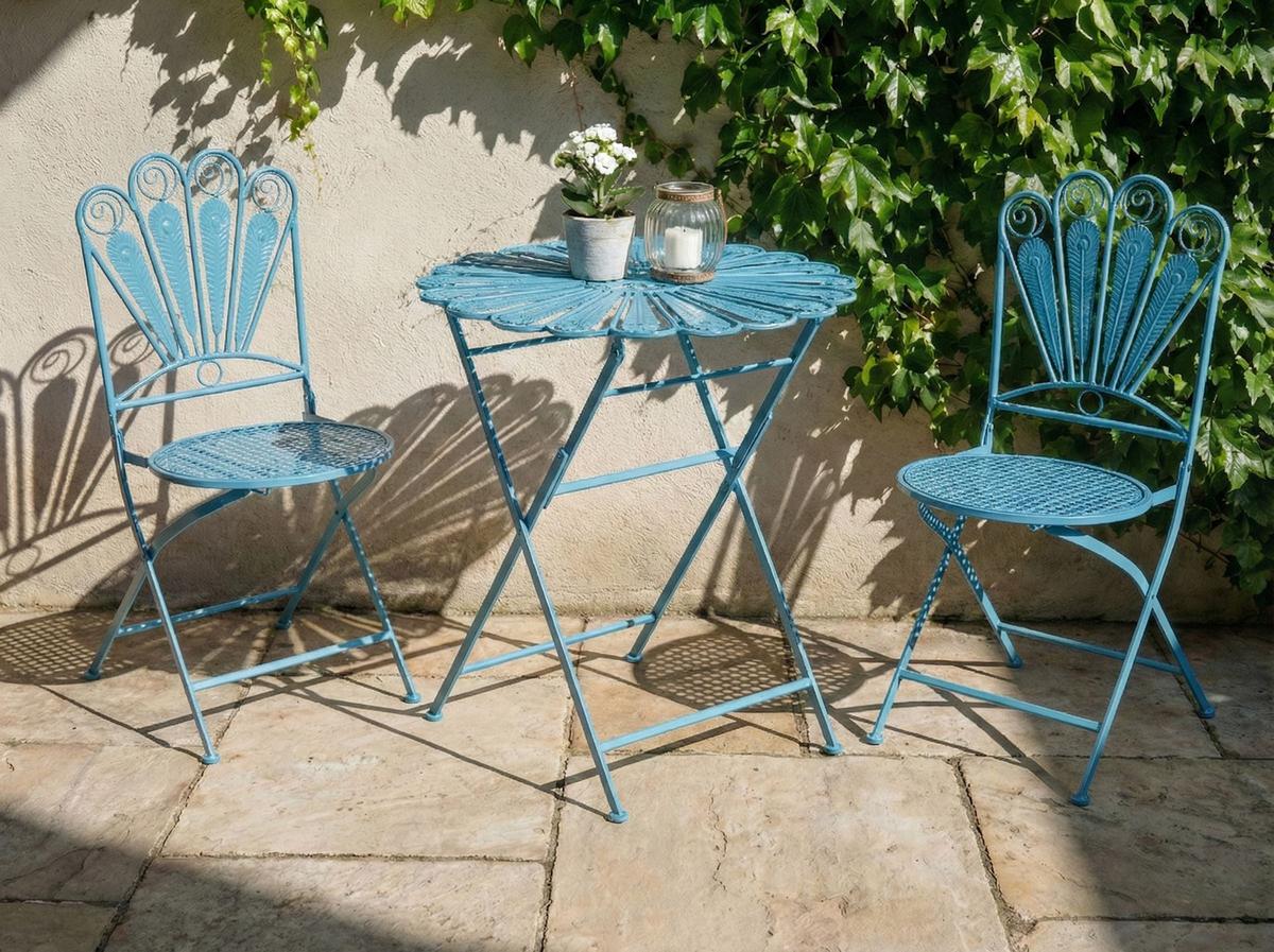 BISTROTISCH 71/71 cm Metall Blau Pavia - Blau, Metall (71/71/76cm) - Beliani