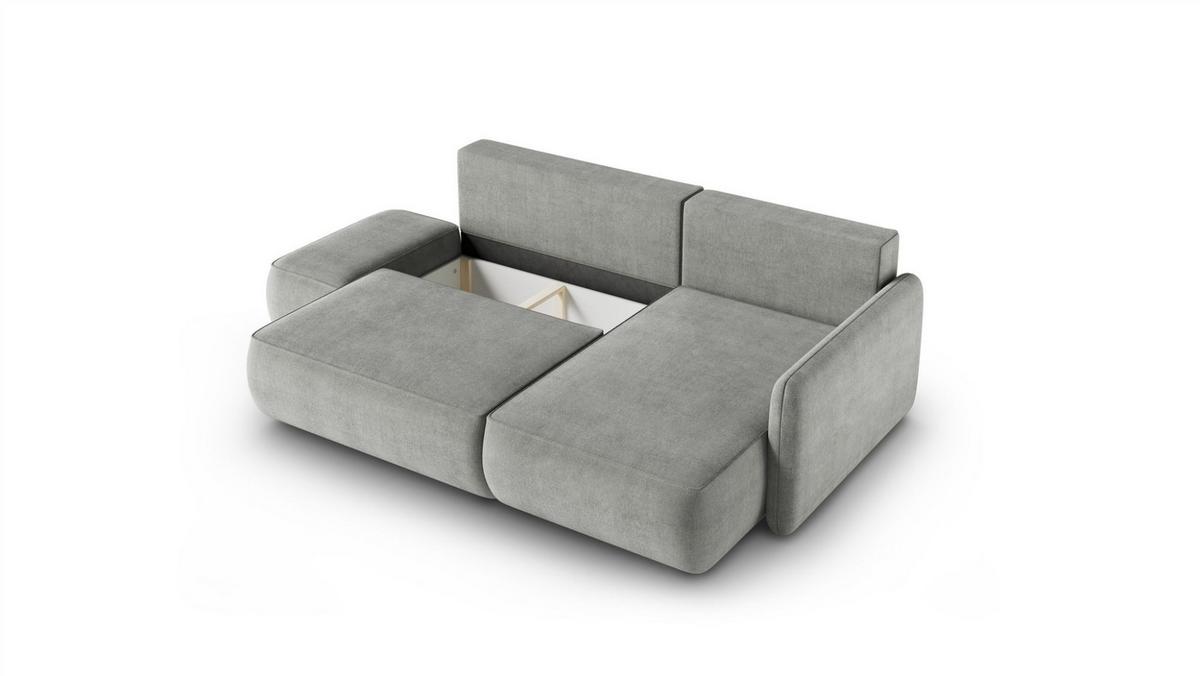 ECKSOFA Luka Mit Schlaffunktion - Hellgrau, Holzwerkstoff/Textil (148/229cm) - Fun Möbel