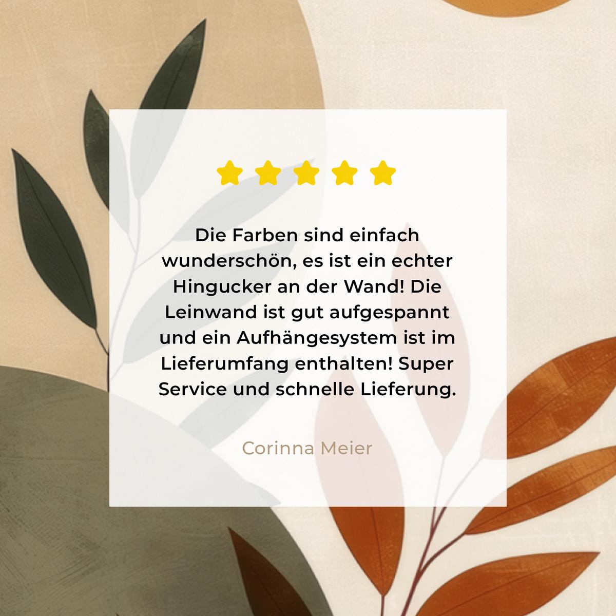 LEINWANDBILD Formen - Rund - Blätter - Beige Gemälde 60x40 cm - Rostfarben, Textil (60/40cm) - MuchoWow