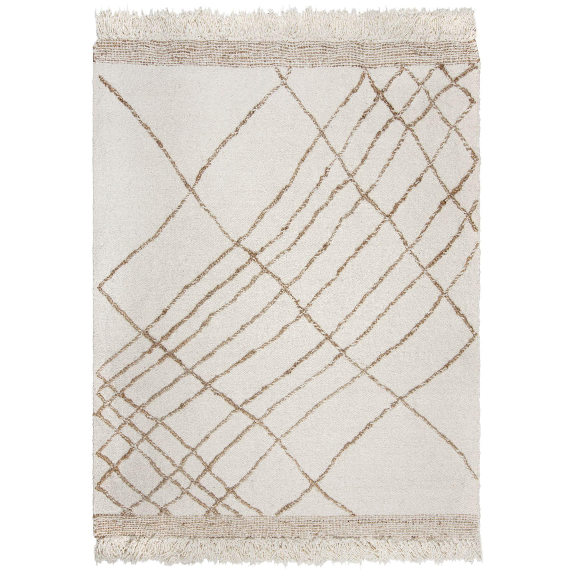 NATURTEPPICH handgewebt VYNE, abstrakt, Beige-Natur, 160 x 230 cm - Beige, Textil (230/160cm) - KADIMA DESIGN