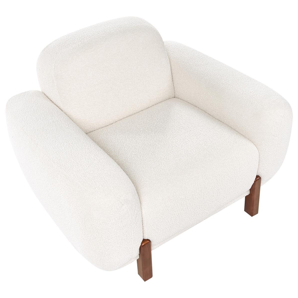 SESSEL Bouclé Weiß Odnes - Dunkelbraun, Textil (110/81/90cm) - Beliani