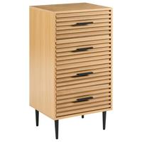 KOMMODE mit 4 Schubladen Hellbraun Keith - Hellbraun, Holzwerkstoff (48/90/40cm) - Beliani
